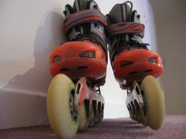 Mes rollers de face.